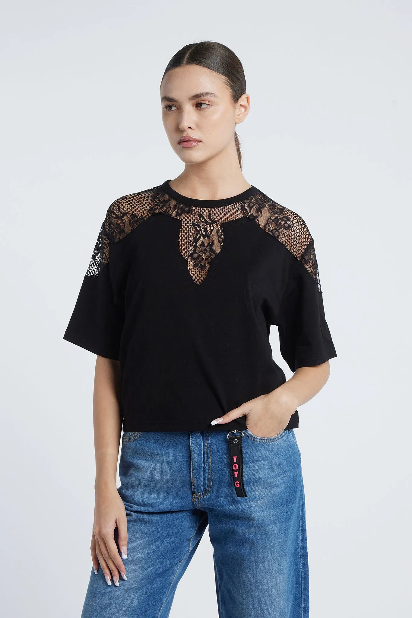 LIMA - Lace insert T-shirt