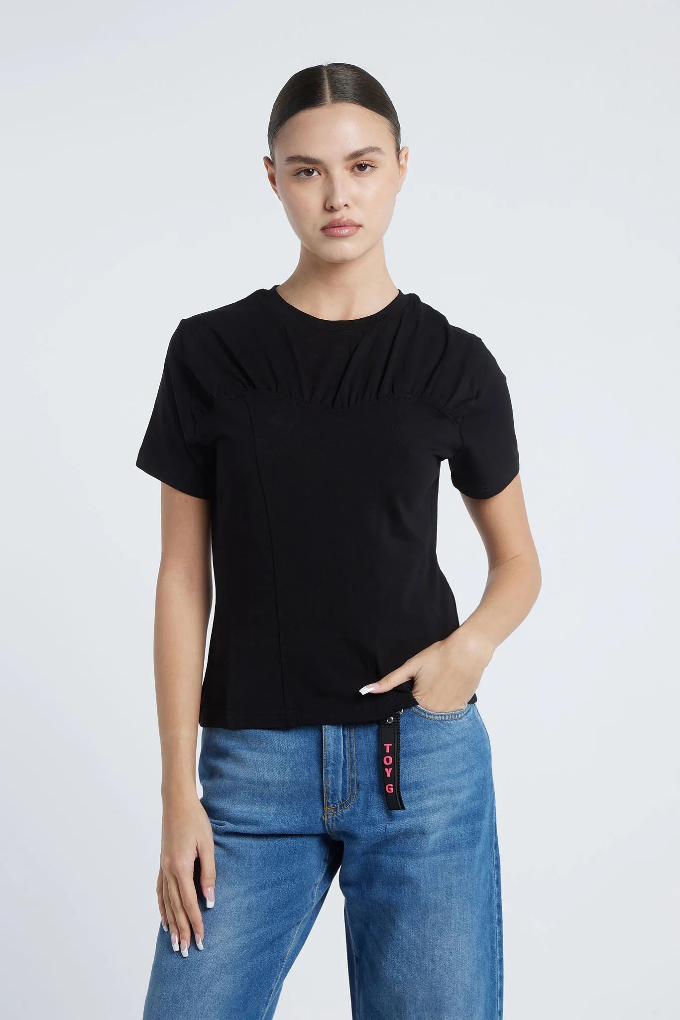 COPACABANA - T-shirt with ruched detail