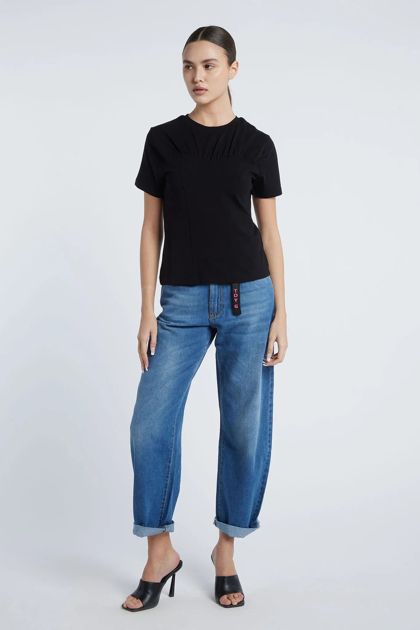COPACABANA - T-shirt with ruched detail