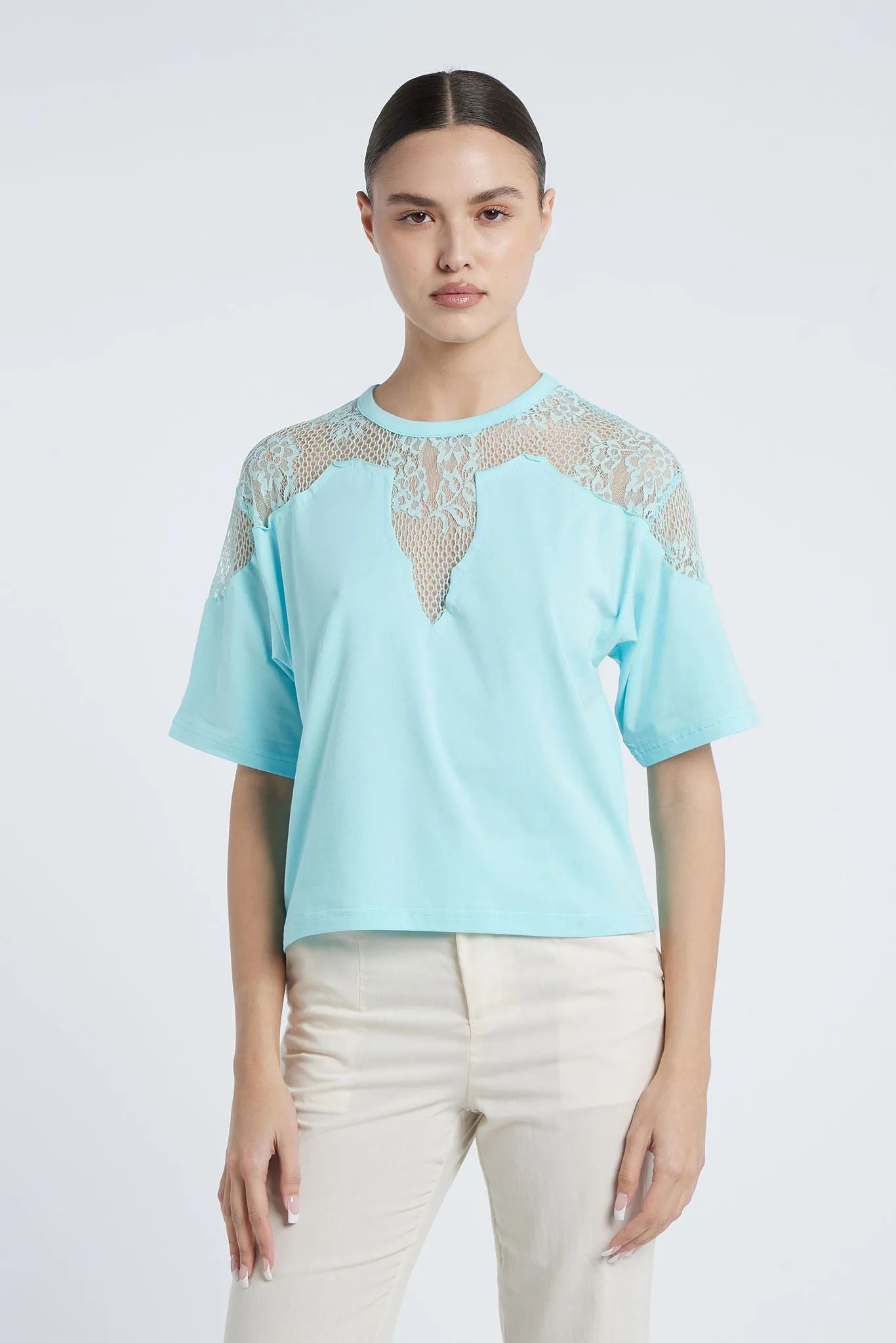 LIMA - Lace insert T-shirt