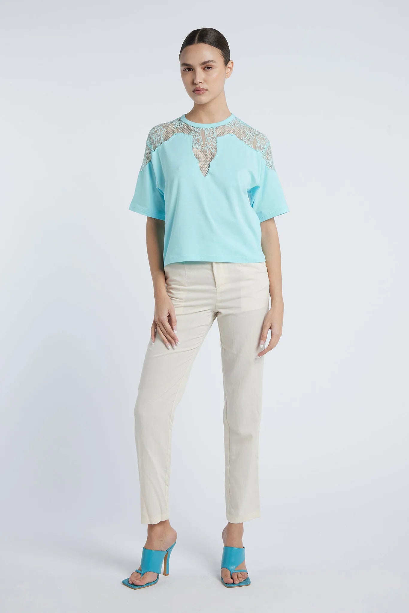 LIMA - Lace insert T-shirt