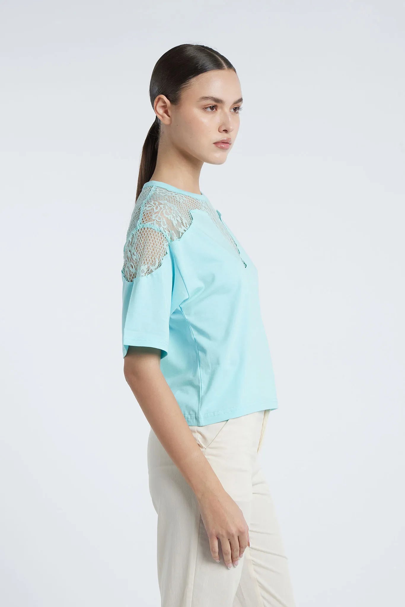 LIMA - Lace insert T-shirt
