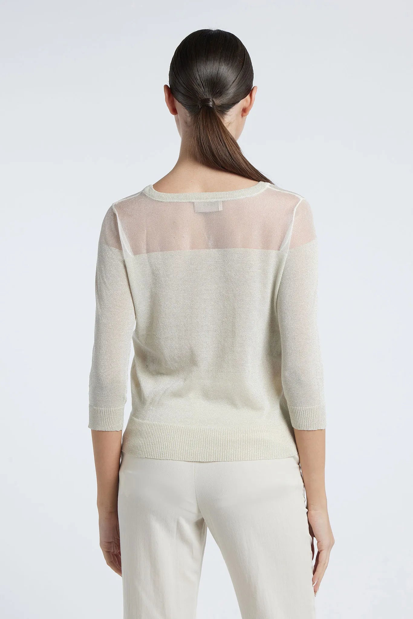 EKATERINA - Lurex crew neck sweater