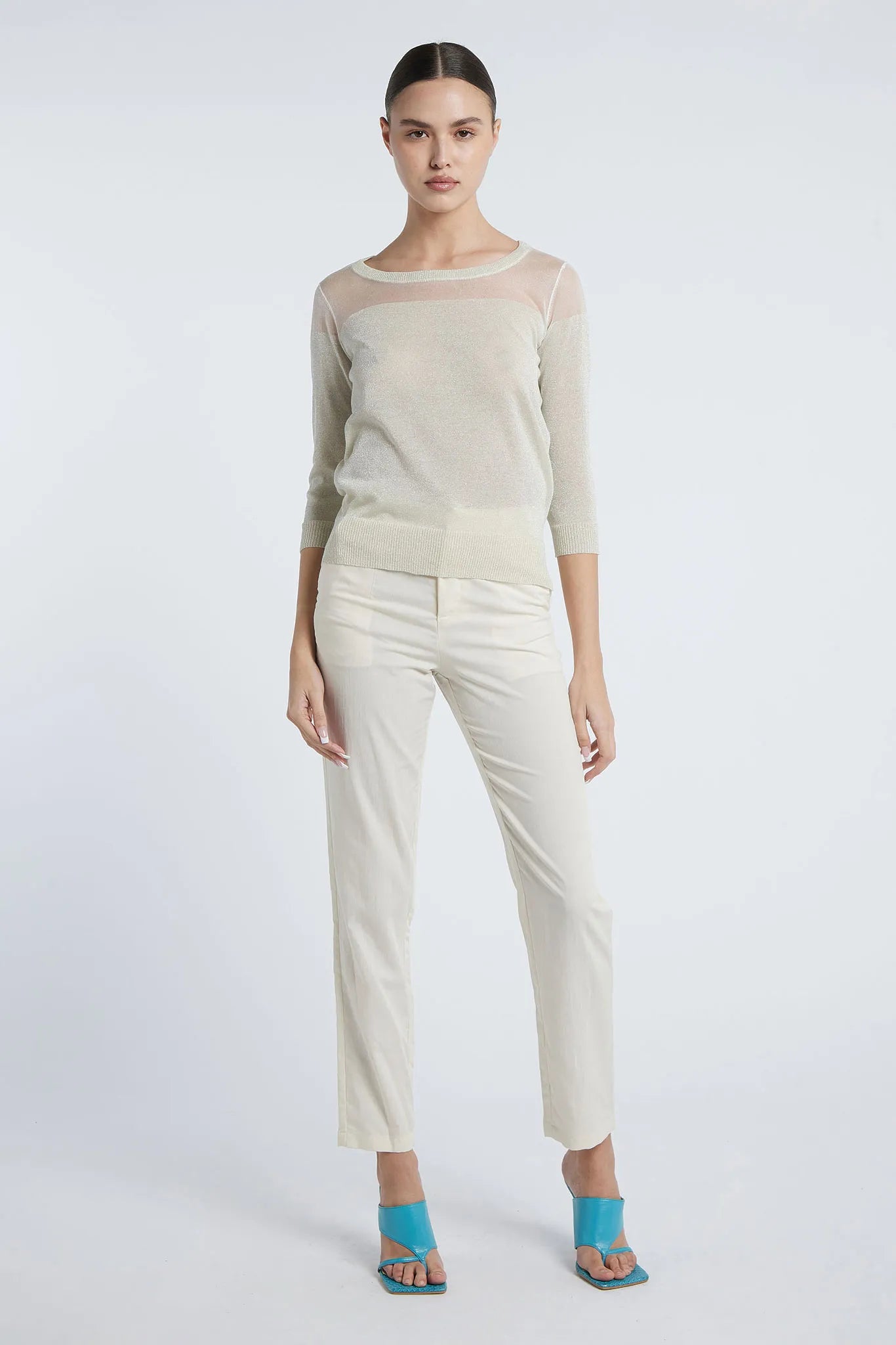 EKATERINA - Lurex crew neck sweater