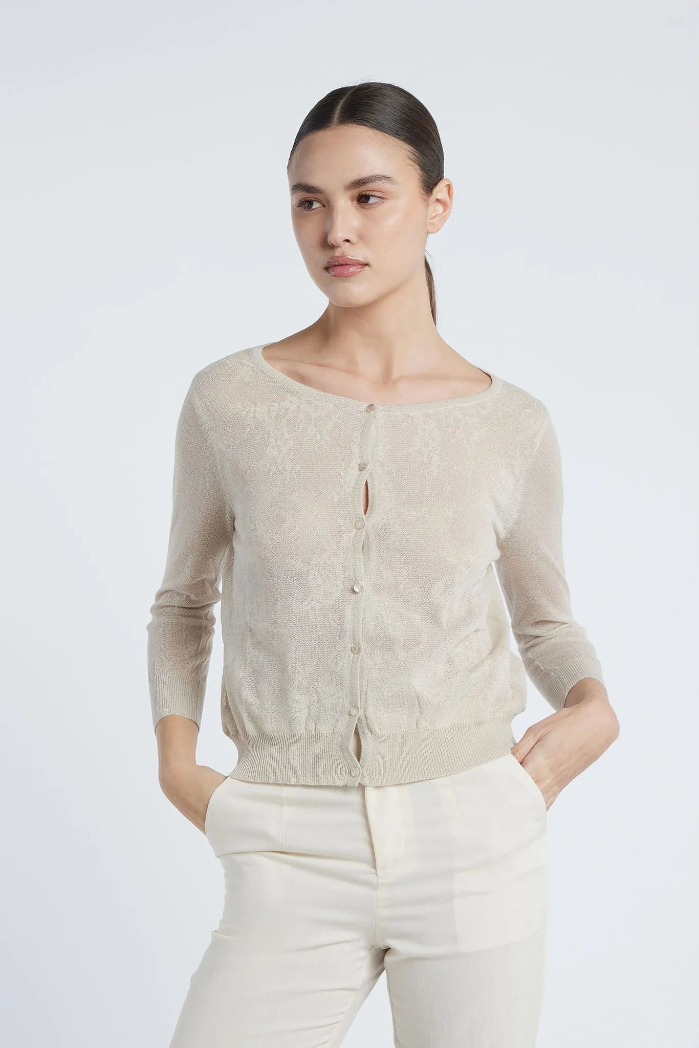 MASHA - Round neck cardigan